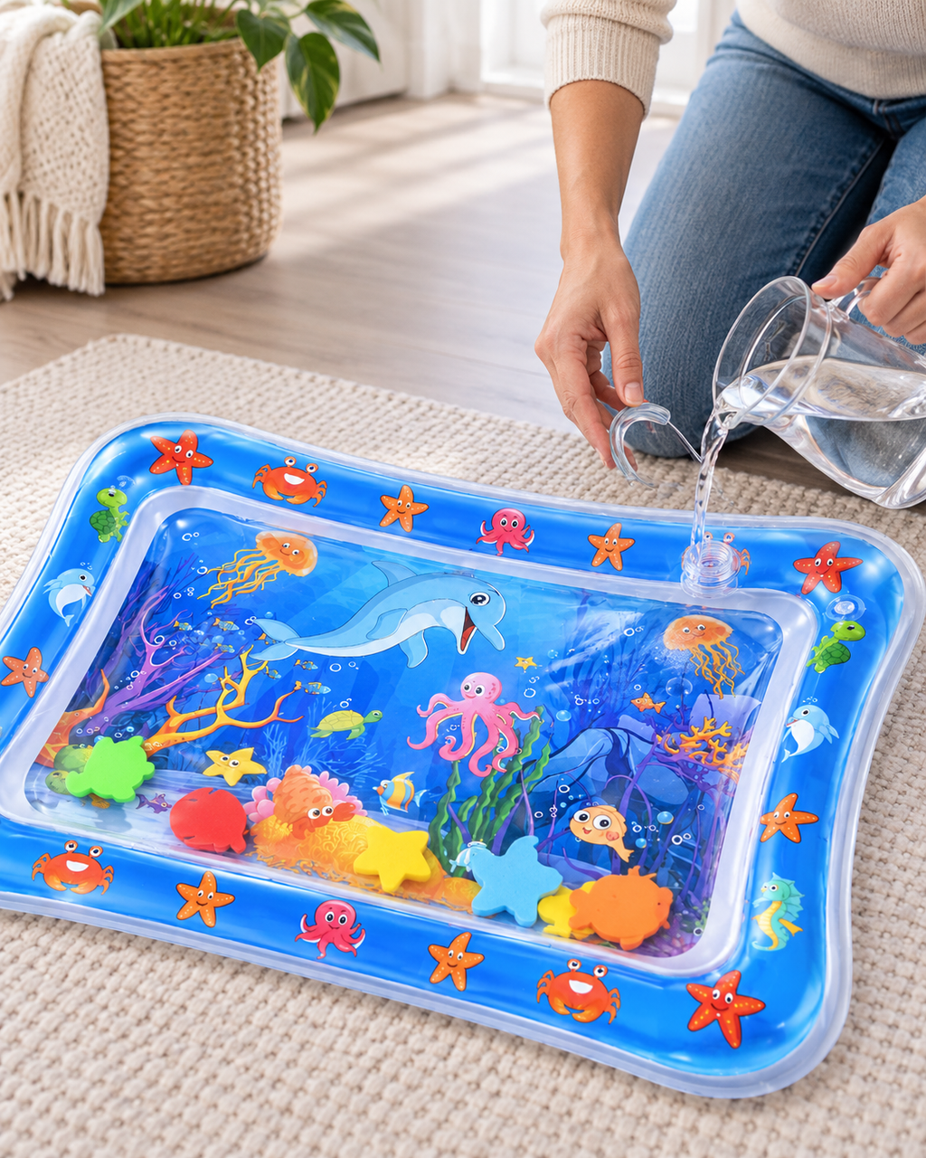 Tapete de Agua Sensorial Inflable para Bebé Tummy Time Linden™