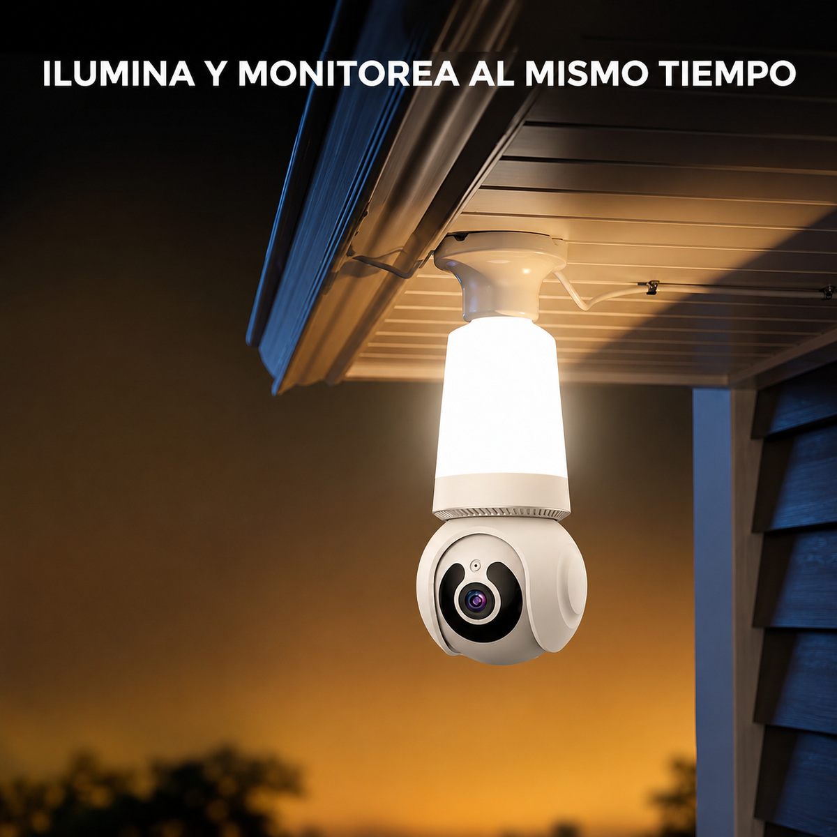 Cámara de Seguridad WiFi E27 1080P con Visión Nocturna