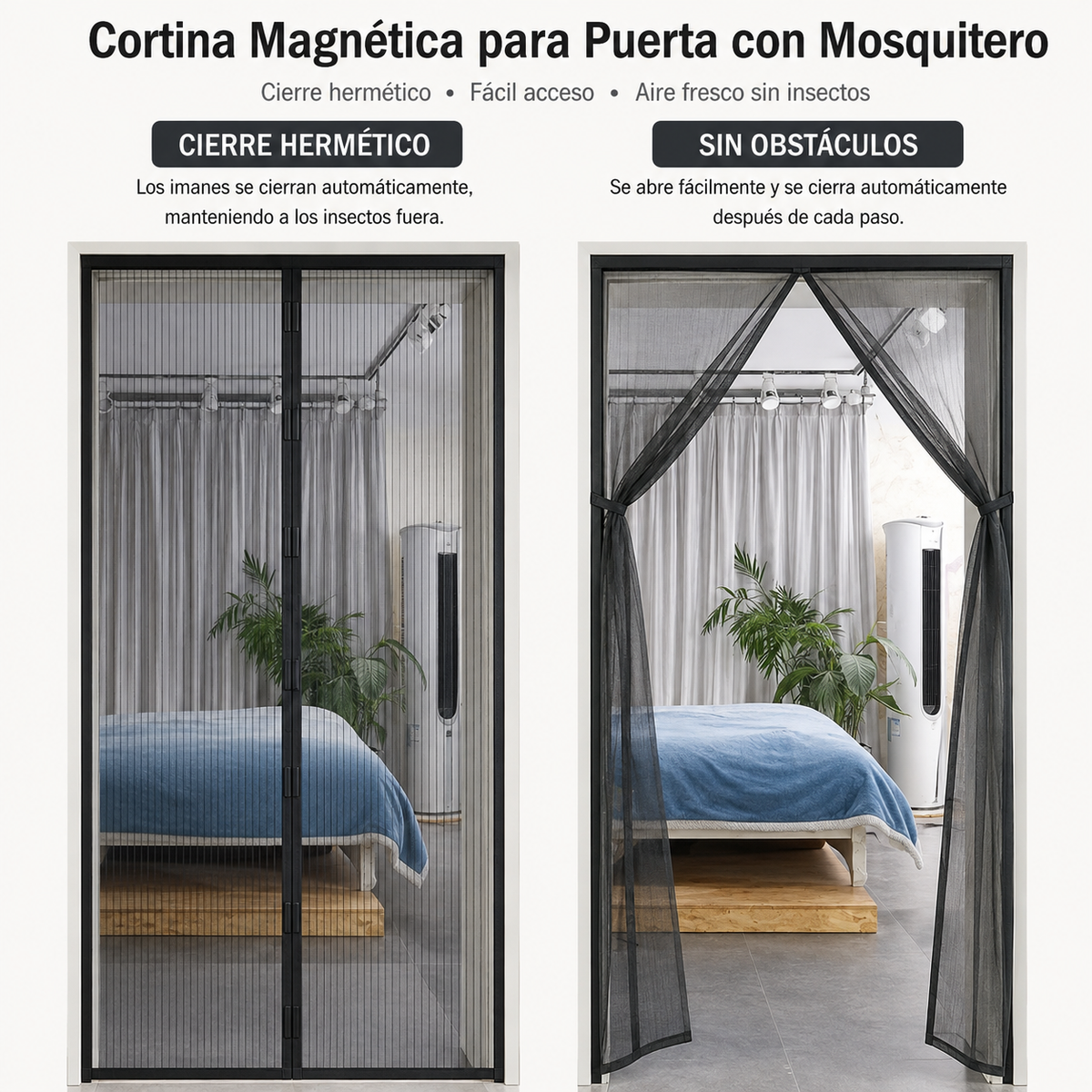 Cortina Mosquitera Magnética para Puerta Linden