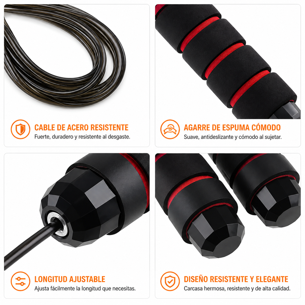 Cuerda para Saltar Ajustable con Cable de Acero Linden