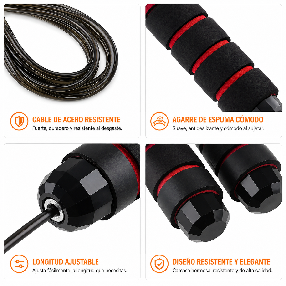 Cuerda para Saltar Ajustable con Cable de Acero Linden