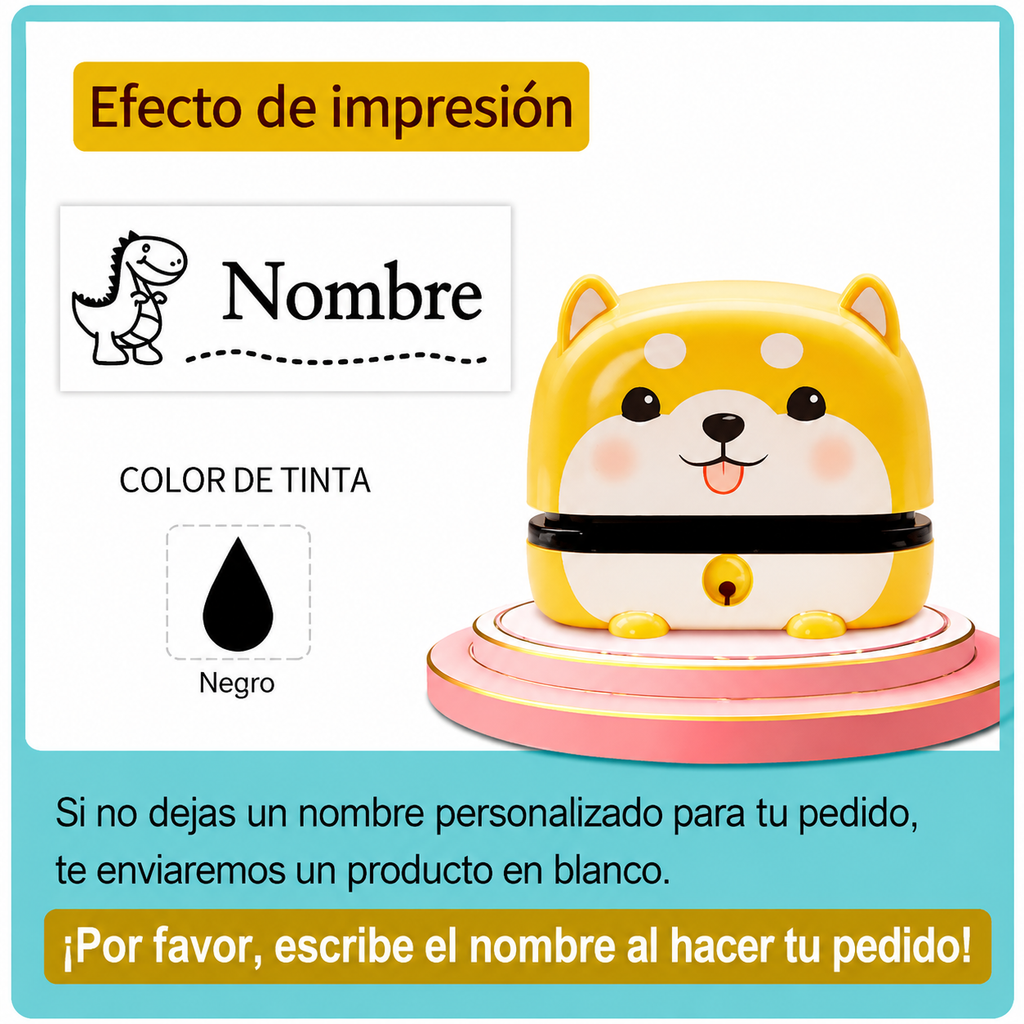 Sello Personalizado para Ropa y Útiles Escolares 2 en 1 Linden™