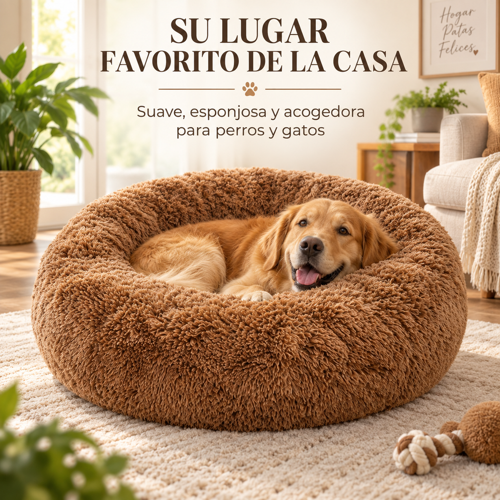 Cama Tipo Dona de Peluche para Perros y Gatos Linden™