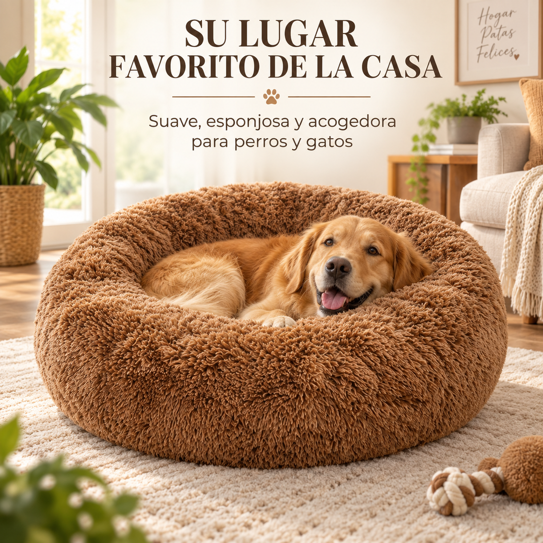 Cama Tipo Dona de Peluche para Perros y Gatos Linden™