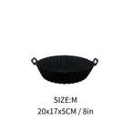 Mantén más limpia tu Air Fryer con el Molde de Silicona Reutilizable Linden™. Antiadherente, lavable, con asas y disponible en tamaños M y L.