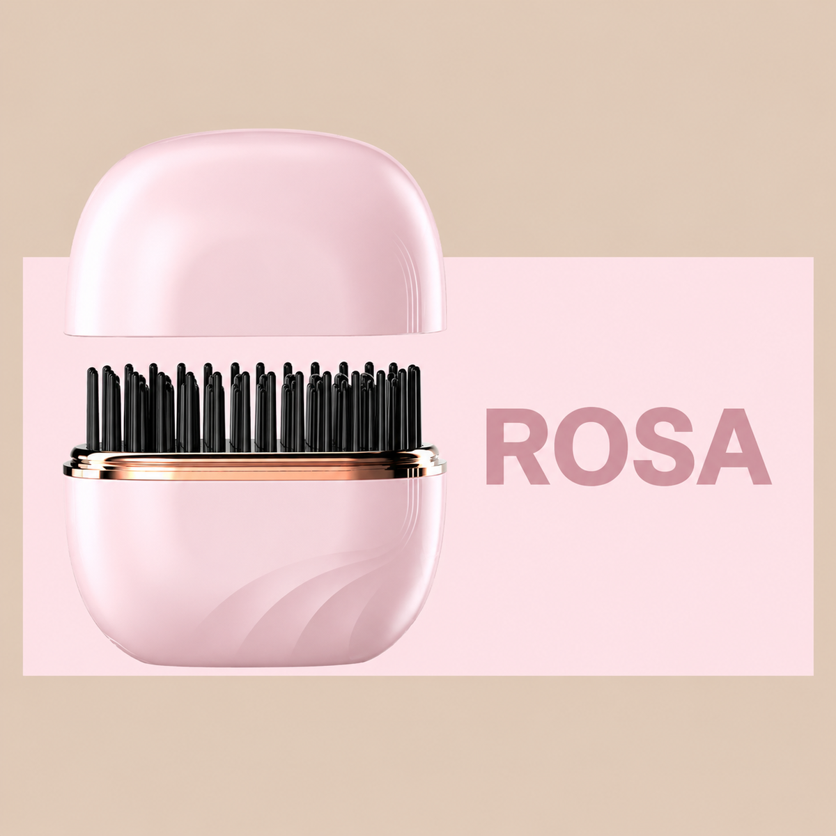 Retoca y alisa tu cabello donde estés con el Mini Cepillo Alisador Inalámbrico Linden™. 3 temperaturas, calentamiento rápido y carga USB-C.
