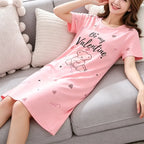 Camisón Largo de Manga Corta con Estampado para Mujer Linden