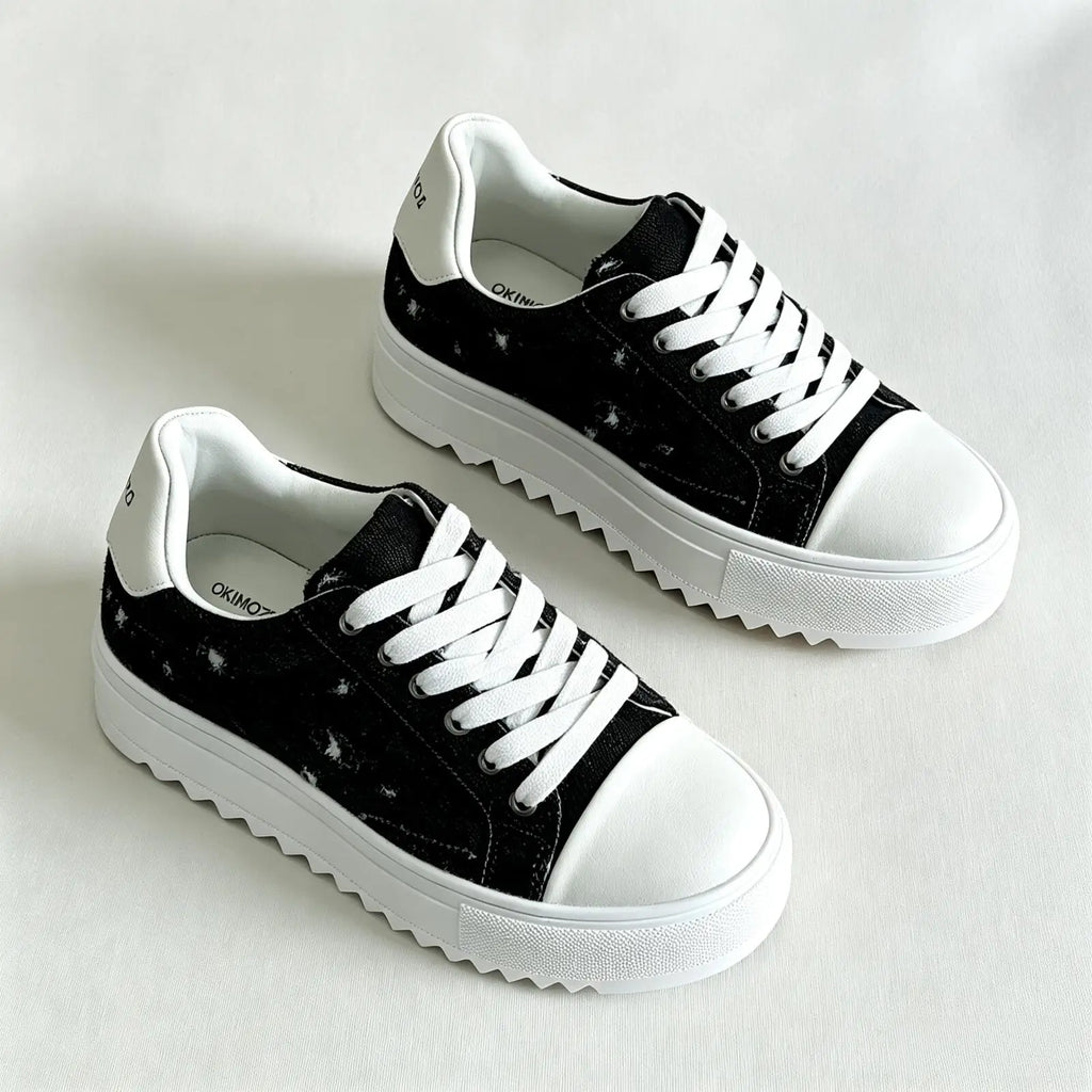 Tenis de Lona Desgastados con Plataforma para Hombre Linden