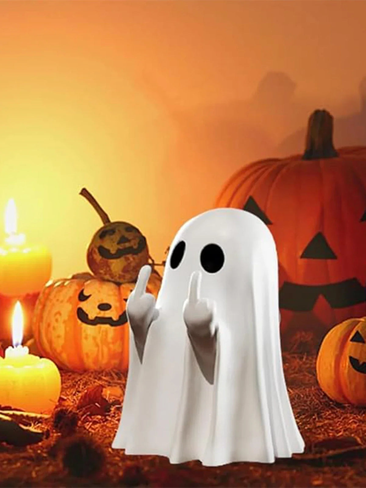 Figura Decorativa de Fantasma con Dedo Medio Linden