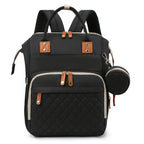 Organiza todo para tu bebé con la Mochila Pañalera Linden™: cambiador plegable, bolsillos térmicos, gran capacidad, separación húmedo/seco y diseño resistente al agua.
