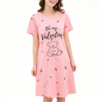 Camisón Largo de Manga Corta con Estampado para Mujer Linden