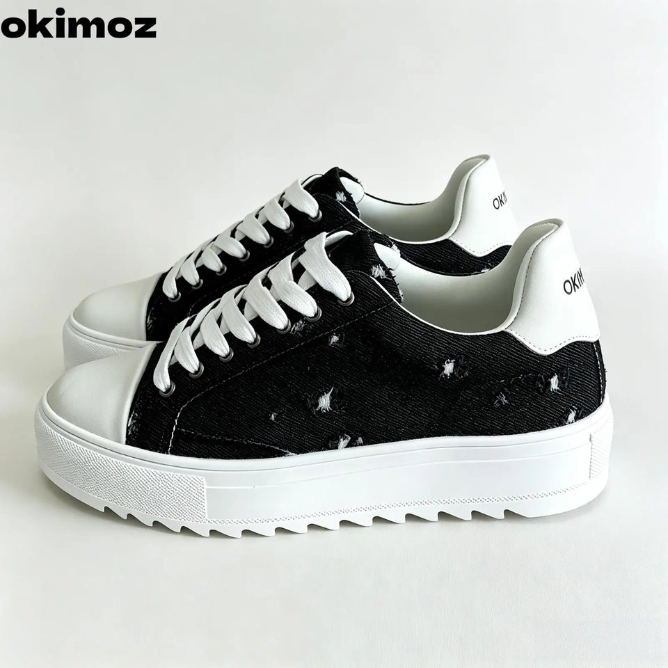Tenis de Lona Desgastados con Plataforma para Hombre Linden