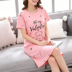 Camisón Largo de Manga Corta con Estampado para Mujer Linden
