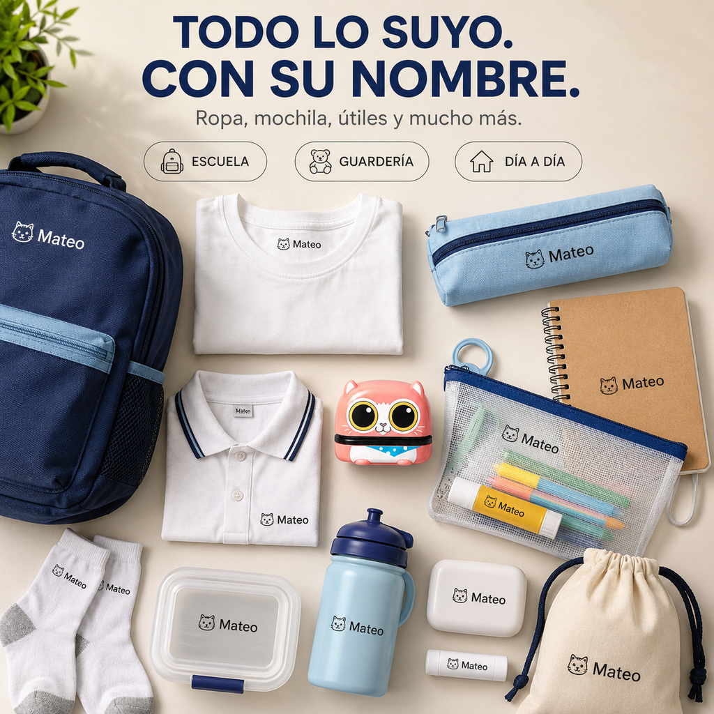 Sello personalizado para ropa y útiles escolares Linden - imagen 2