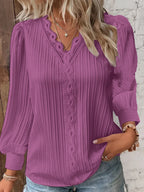 Blusa Elegante de Encaje con Cuello en V para Mujer Linden