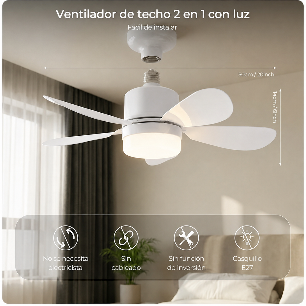 Ventilador de techo con luz LED y control remoto Linden - imagen 7