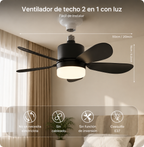 Ventilador de techo con luz LED y control remoto Linden - imagen 9