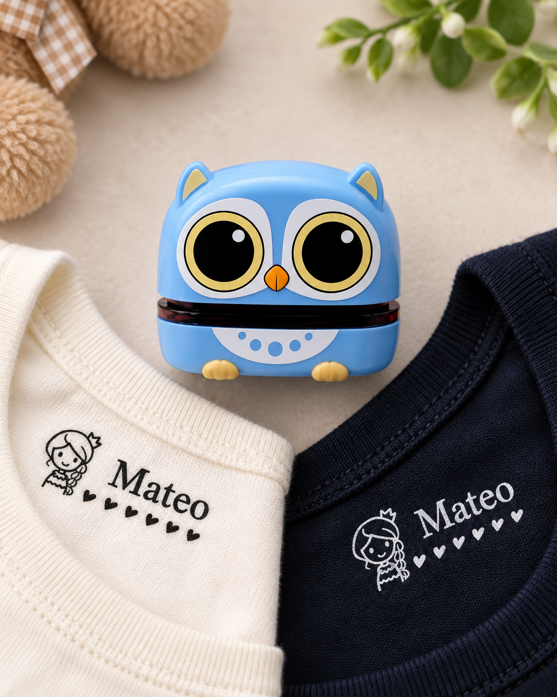Sello Personalizado para Ropa y Útiles Escolares 2 en 1 Linden™