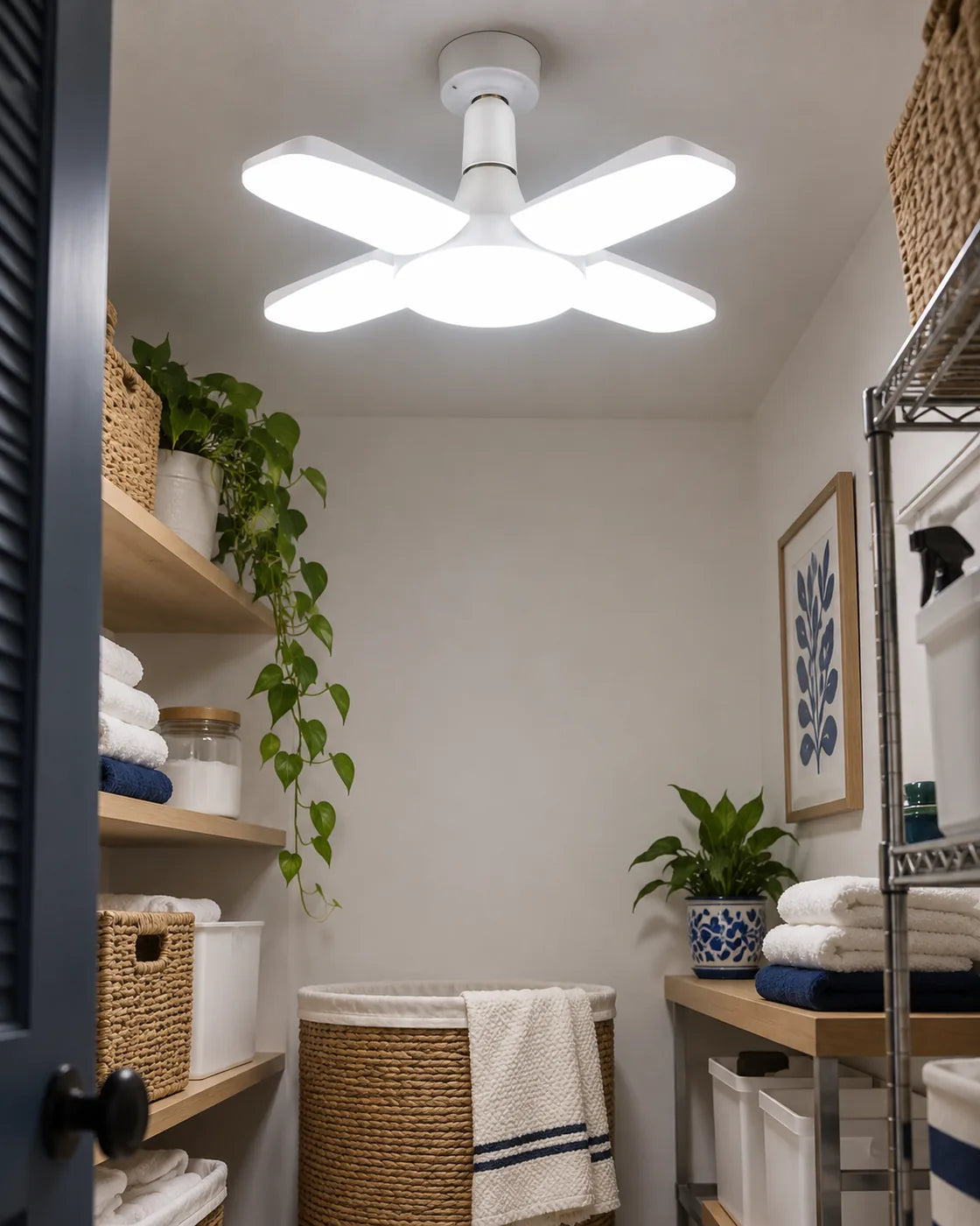Foco de luz fría sobre un rincón de lavado