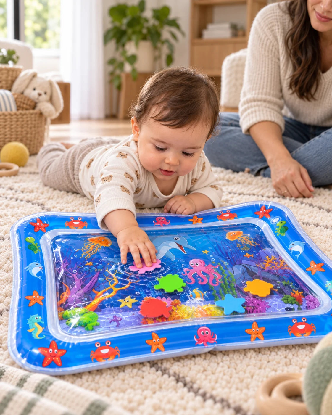 Tummy time sobre el tapete Linden