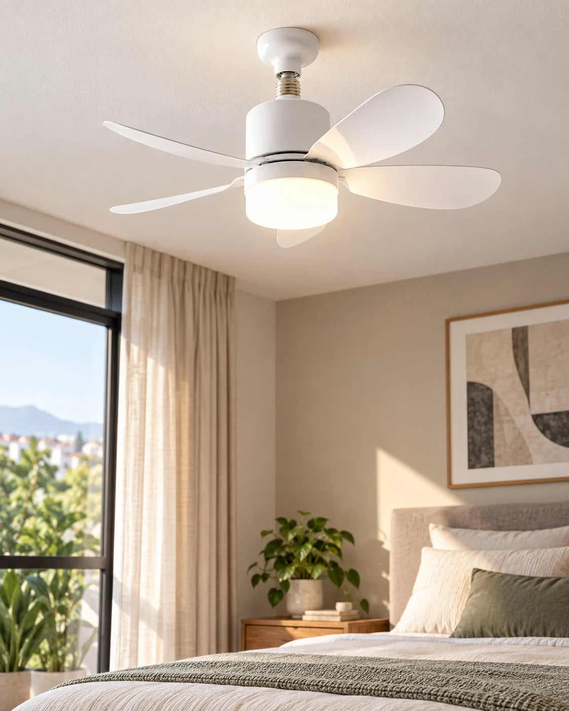 Ventilador compacto Linden con luz LED