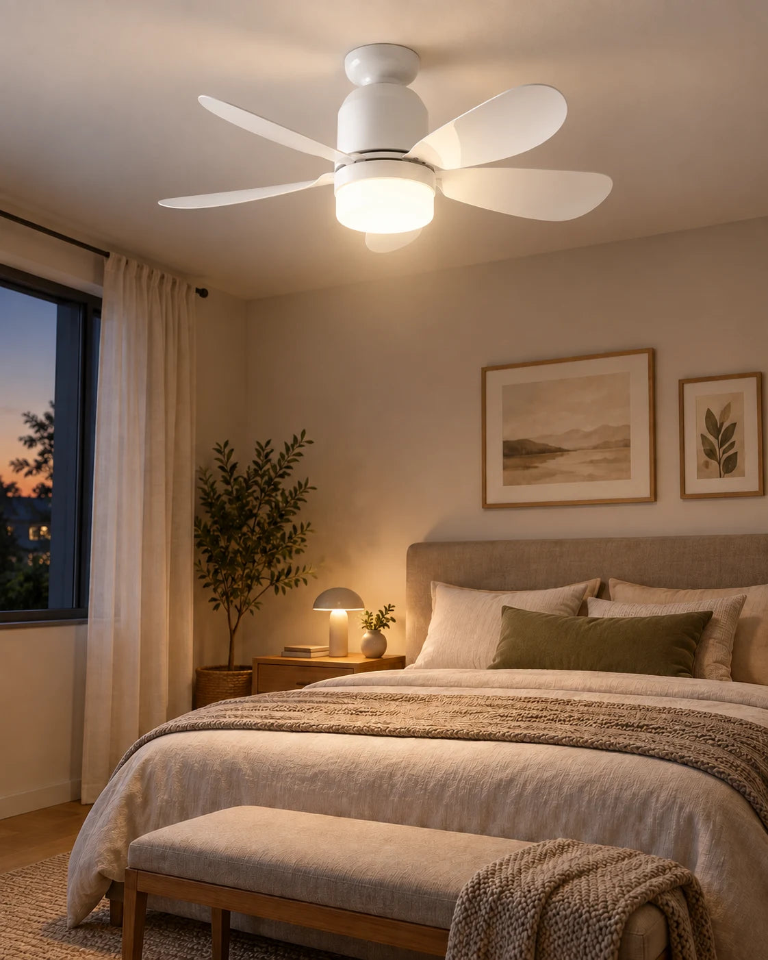Ventilador compacto Linden con luz LED
