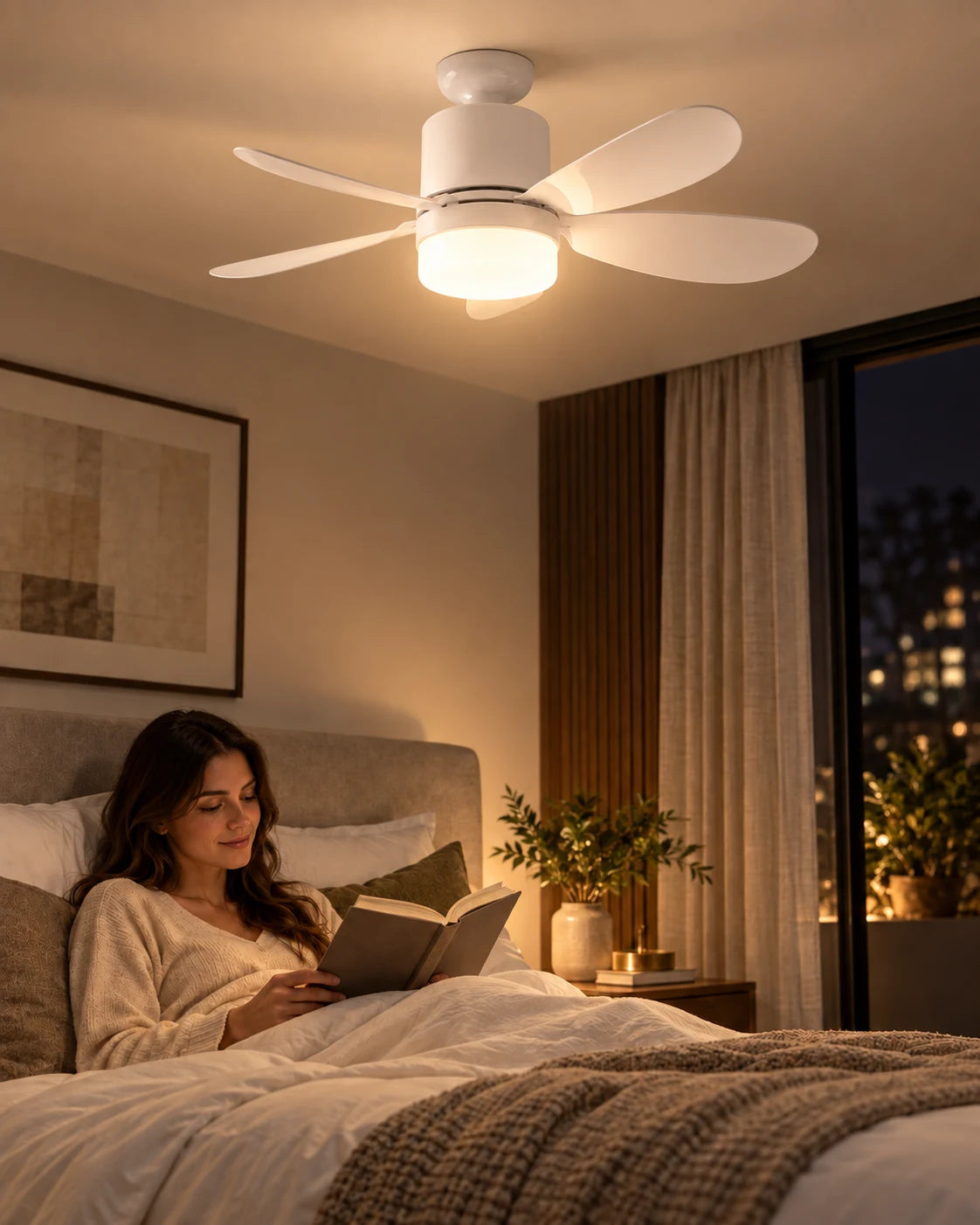 Ventilador compacto Linden con luz LED