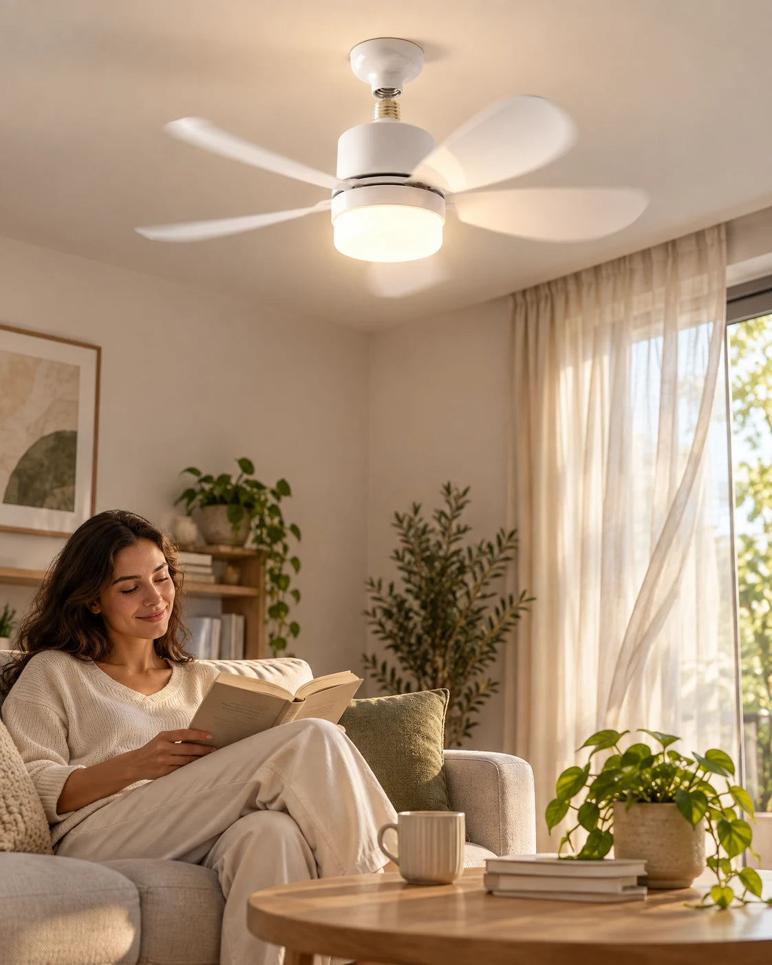 Ventilador compacto Linden con luz LED